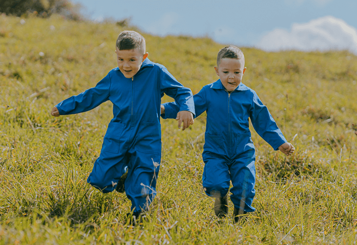 childrens blue overalls